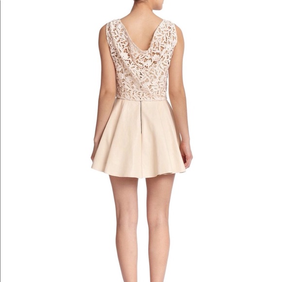 Alice + Olivia Leather Flare mini Dress - Picture 2 of 12